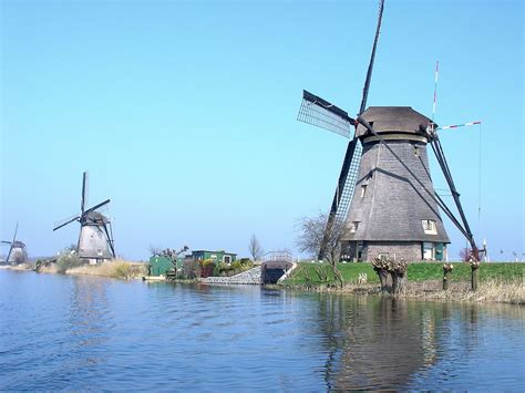 Whimsical Windmills Of Kinderdijk In The Netherlands Unesco Site