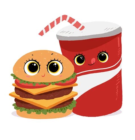 Iicture: burger cartoon | Cute burger cartoon — Stock Photo © aditgalih #90469080