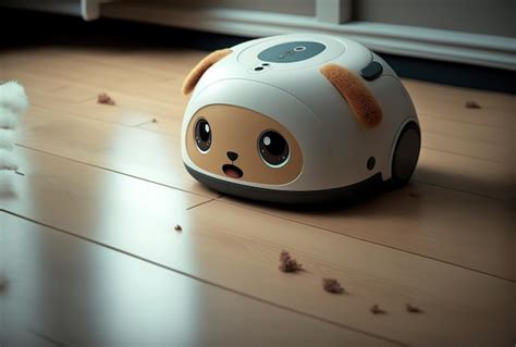 Premium Ai Image Adorable Ai Helper Robot Vacuum Cleaner Without A