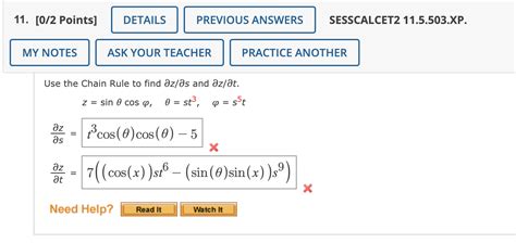 Solved Points Details Previous Answers Sesscalcet Chegg