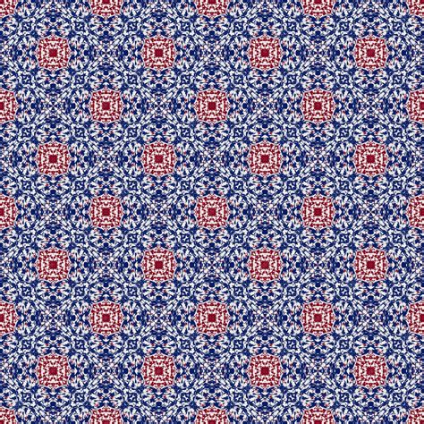 Premium Vector Abstract Blue And Red Flower Tracery Fabric Ethnic