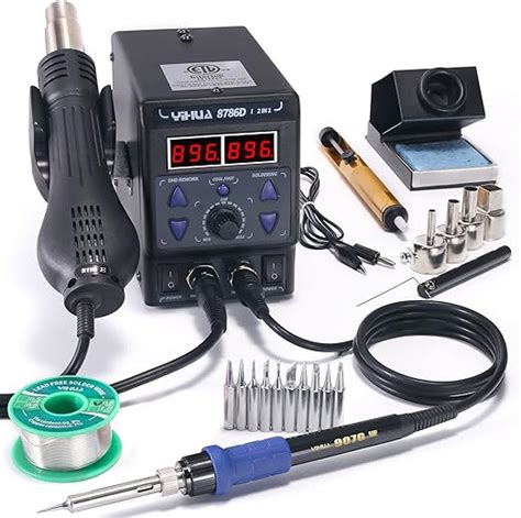 YIHUA 8786D I 2 In 1 Hot Air Rework And Soldering Iron Station With F