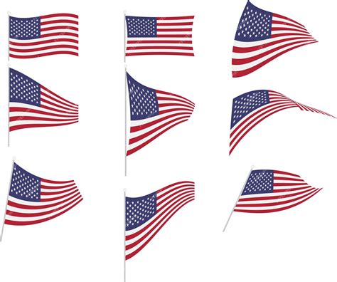 Premium Vector | Vector illustration of set with united states flag