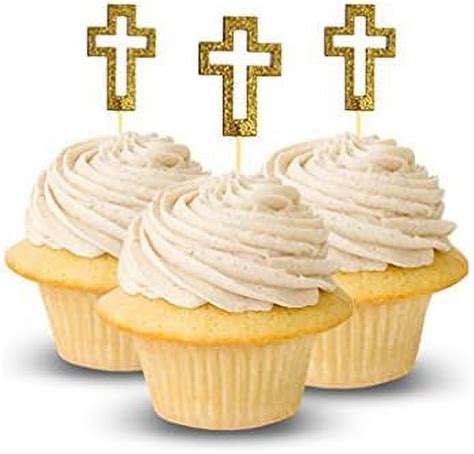 Easter Cross First Communion Cupcake Topper Card Stock Color Pc Pack