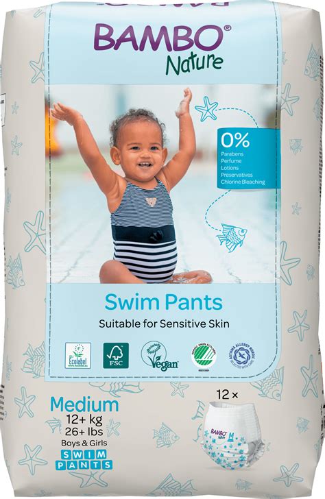 Paquet De Couches De Bain Bambo Swim Pants Taille Medium R F Bamspm