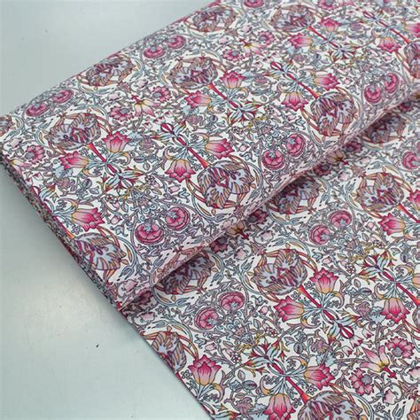 Pink Floral 100 Cotton Lawn Dressmaking Fabric Fabrics Galore