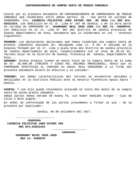 Contrato De Compraventa De Terreno Sin Escritura Actualizado Enero 2025