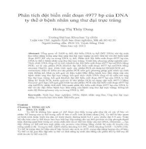 Phân tích đột biến mất đoạn 4977 bp của DNA ty thể ở bệnh nhân ung thư đại