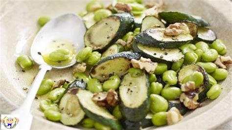 Broad Bean And Courgette Salad Youtube