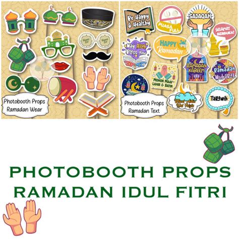 Jual Photobooth Props Ramadan Idul Fitri Lebaran Tongkat Foto Ramadhan Text Jakarta Barat