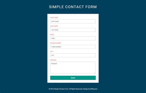 Html Contact Form Template