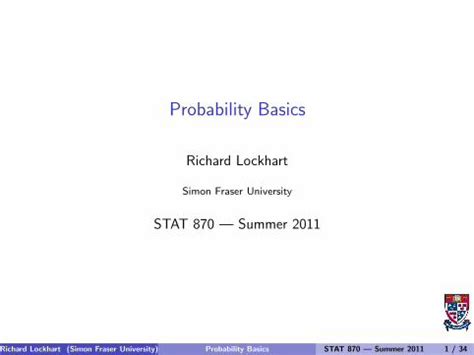 PDF Probability Basics People Stat Sfu Capeople Stat Sfu Ca