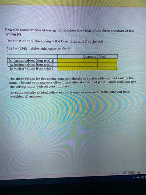 Solved Unit Video Assignment Spring Propelled Projectile Chegg