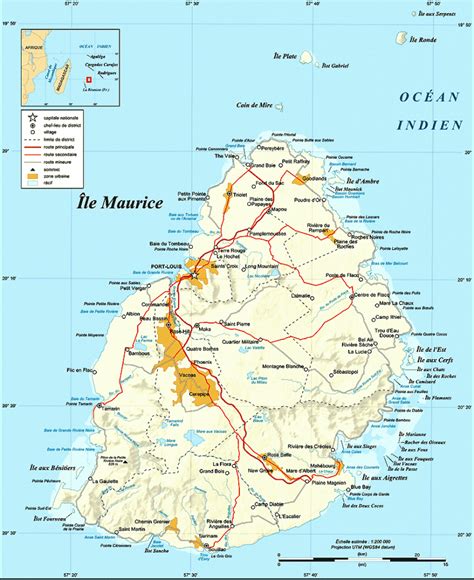 Carte île Maurice Arts et Voyages