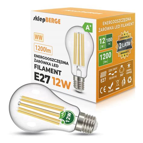 Żarówka Led E27 12w Filament Edison Retro Ozdobna żarówka Led Filament