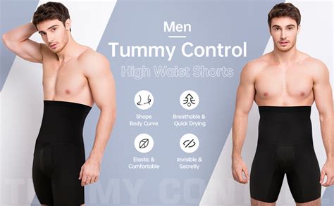 2 Pcs Men Tummy Control Shorts Man High Waist Slimming