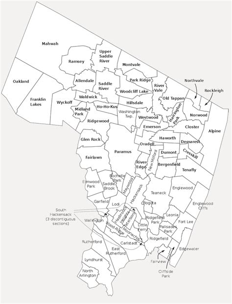 Map Of Bergen County Nj Towns - Jenn Robena