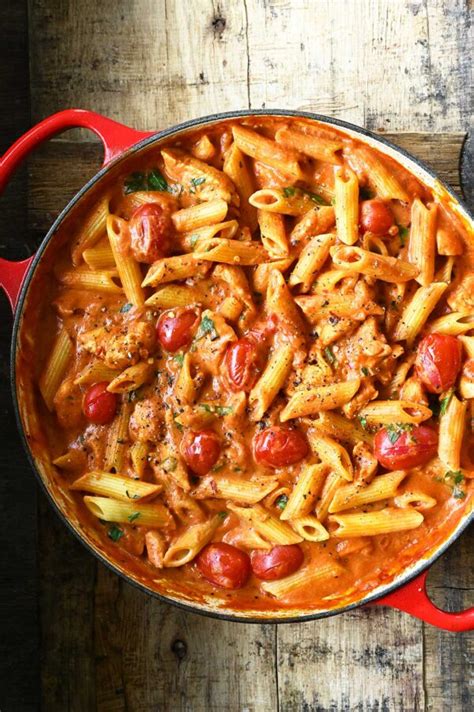 Creamy Chicken All Arrabbiata Serving Dumplings