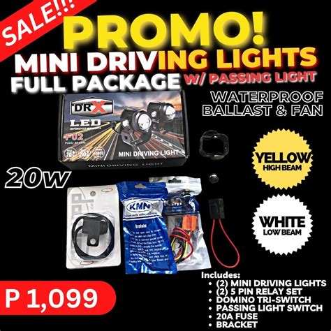 Mini Driving Light With Passing Light Full Package Motorbikes