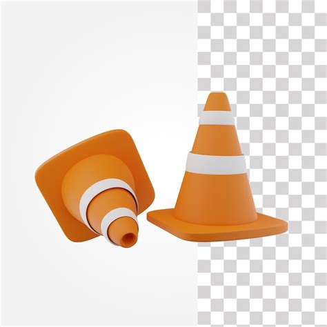 Cone de trânsito 3d ícone PSD Premium