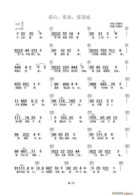 那山那水那娄底 词曲 歌谱简谱网
