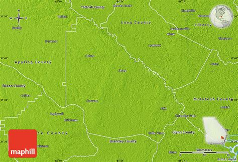 Physical Map Of Wayne County
