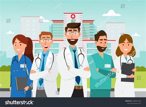 Set Doctor Cartoon Characters Medical Staff Stock Vector Royalty Free