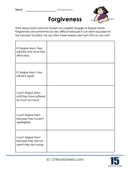 Forgiveness Worksheets 15 Worksheets Library