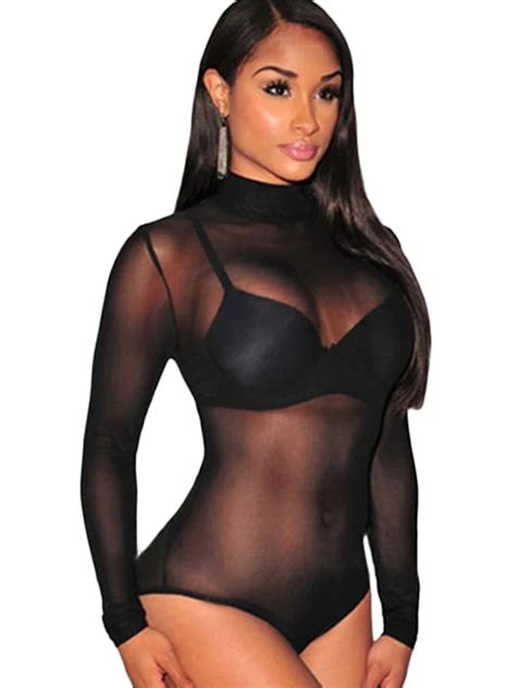 New Fashion Sexy White Nude Green Black Mesh Unlined Mock Neck