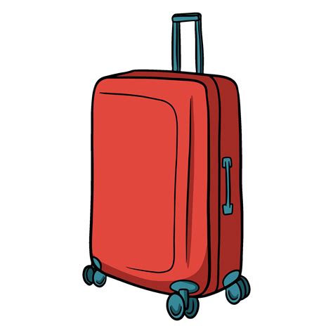 Maleta Para Viajar Sobre Ruedas En Un Estilo De Dibujos Animados