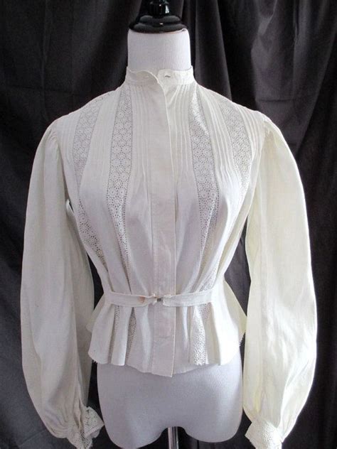 Antique 1890s Early 1900s Shirtwaist Blouse Etsy Vintage White