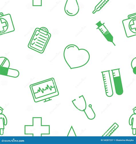 Medical Icons Seamless Background Pattern Stock Vector Image