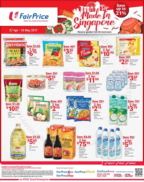 Ntuc Fairprice Made In Singapore Promotion 27 April 10 May 2017 ~ Supermarket Promotions