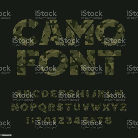 Camo Stencil Alphabet Font Military Camouflage Letters And Numbers On A