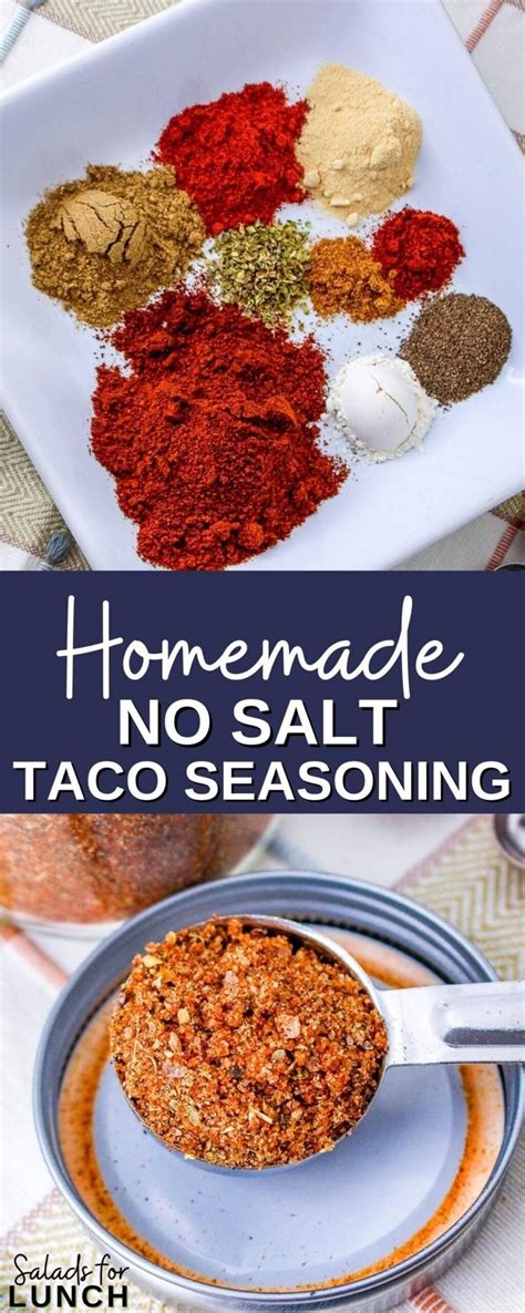 Homemade No Salt Taco Seasoning Recipe On A Plate