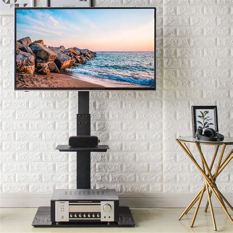 Buy Rfiver Universal Swivel Floor Tv Stand With Mount For 32 65 Inch Flat Screenscurved Tvs Up