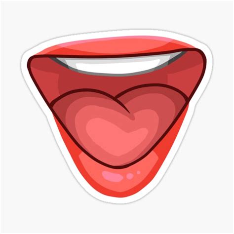 "Anime Mouth - Happy Smile with Open Mouth - Red Lips" Sticker by satha ...