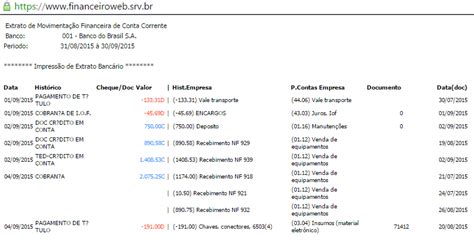 CONFERIR O EXTRATO BANCÁRIO Software de Controle Financeiro