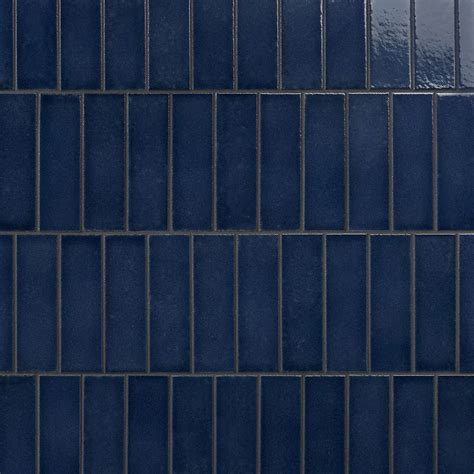 Buy Color One Jean Blue 2x8 Glossy Lava Stone Tile