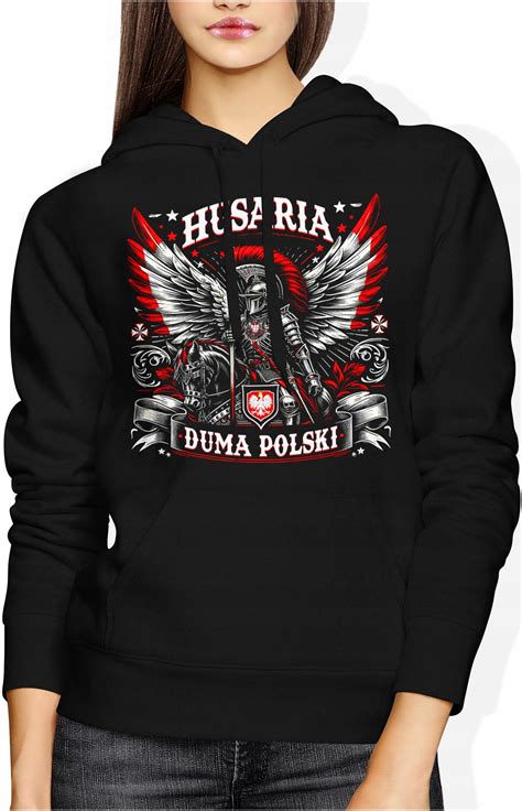 BLUZA PATRIOTYCZNA POLSKA DAMSKA HUSARIA WALCZĄCA Z NADRUKIEM ROZMIAR