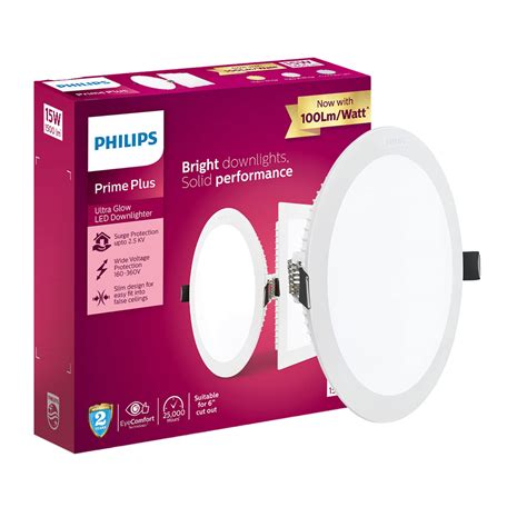 Philips Prime Plus Ultraglow 15w Round Led Downlight