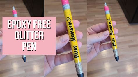 Epoxy Free Glitter Pen Tutorial Pencil Style Youtube