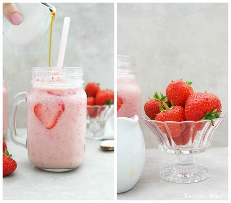 3 Ingredient Strawberry Smoothie Recipe The Little Blog Of Vegan