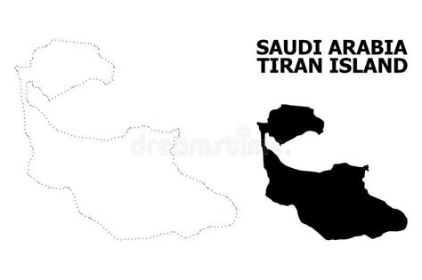 Vector Contour Dotted Map Of Tiran Island With Caption Stock Vector