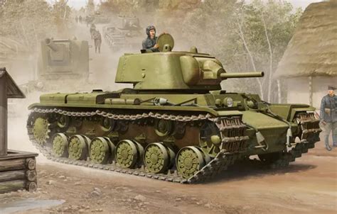 Wallpaper War Art Painting Tank Ww2 KV 1 Kliment Voroshilov Tank