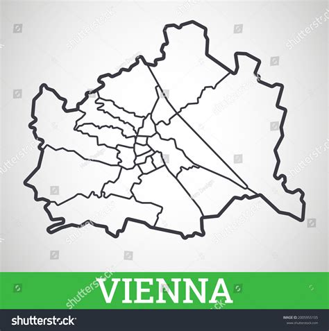 Simple Outline Map Vienna Austria Vector Stock Vector (Royalty Free