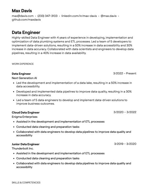 Gcp Data Engineer Resume Example Guidance Tealhq