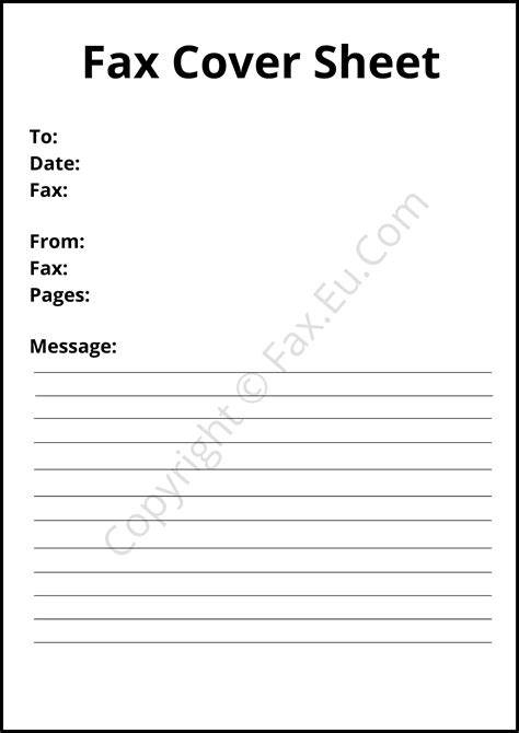 Plain Fax Cover Sheet Printable And Editable Free Fax Cover Sheet