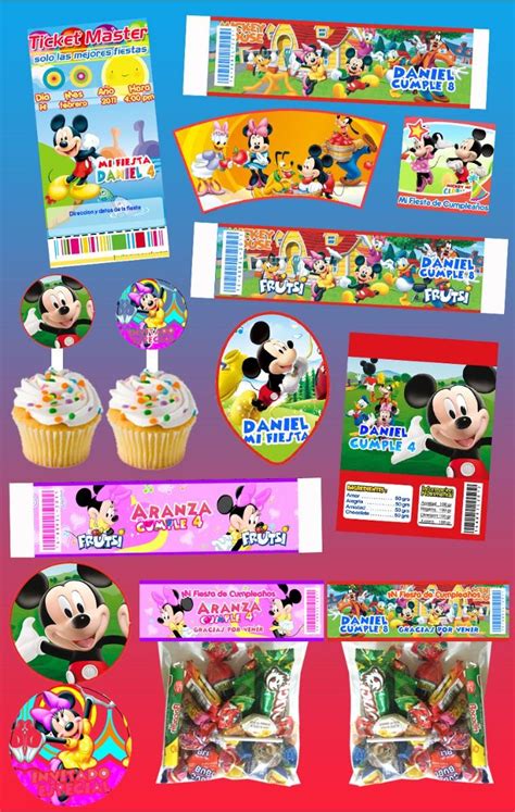 Kit Imprimible Mickey Mouse Personalizado Etiquetas En Sexiz Pix