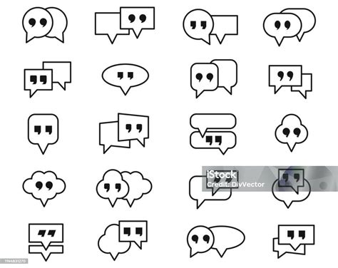 語音氣泡圖示集向量圖形及更多引號圖片 引號 圖標集 圖示 Istock
